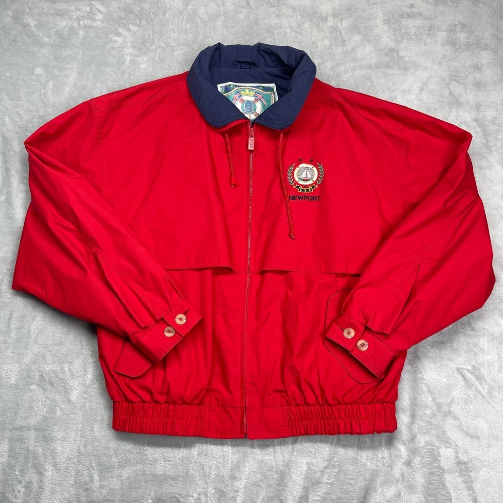 Gear For Sports Newport Sailing Jacket Mens L Red Long Sleeve Collared Zip Up